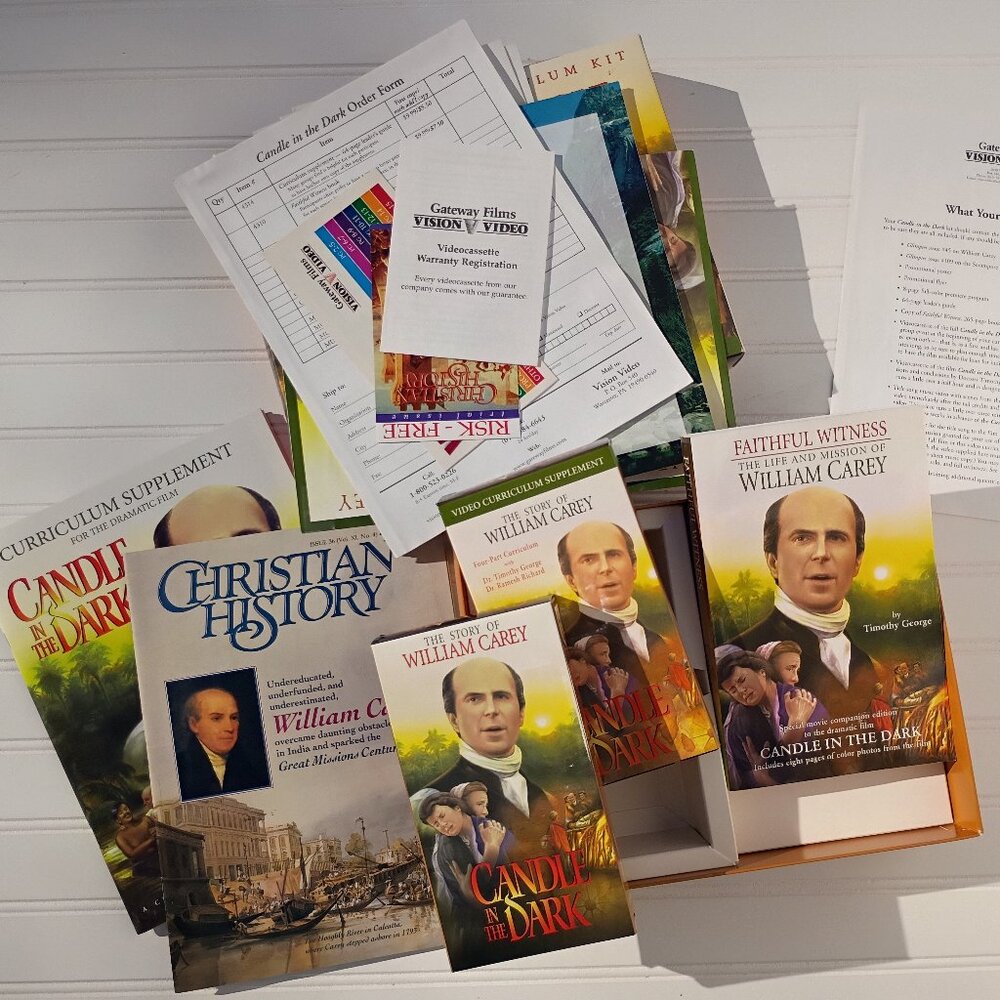 Candle In The Dark Missions Curriculum Kit Video Tape VHS Story of William Carey